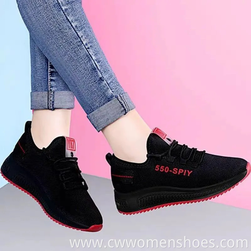 Women's Sports Shoes Breathable Running Shoes Trend Casual Outdoor Women's Shoes Thick-Soled Cloth